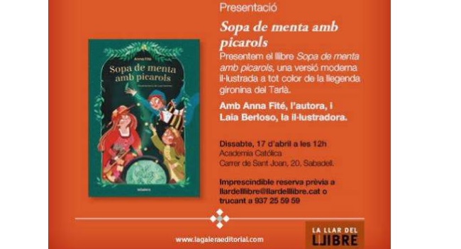 Fotografia de l'activitat SOPA DE MENTA AMB PICAROLS. PRESENTACIÓ I SIGNATURA DE LLIBRES Fotografia de l'activitat SOPA DE MENTA AMB PICAROLS. PRESENTACIÓ I SIGNATURA DE LLIBRES