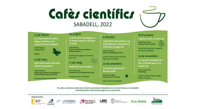 CAFÈS CIENTÍFICS A SABADELL 2022: L'AGRICULTURA DEL CARBONI, UNA ESTRATÈGIA PER A LA PRODUCCIÓ D'ALIMENTS AL SEGLE XXI. XERRADA 